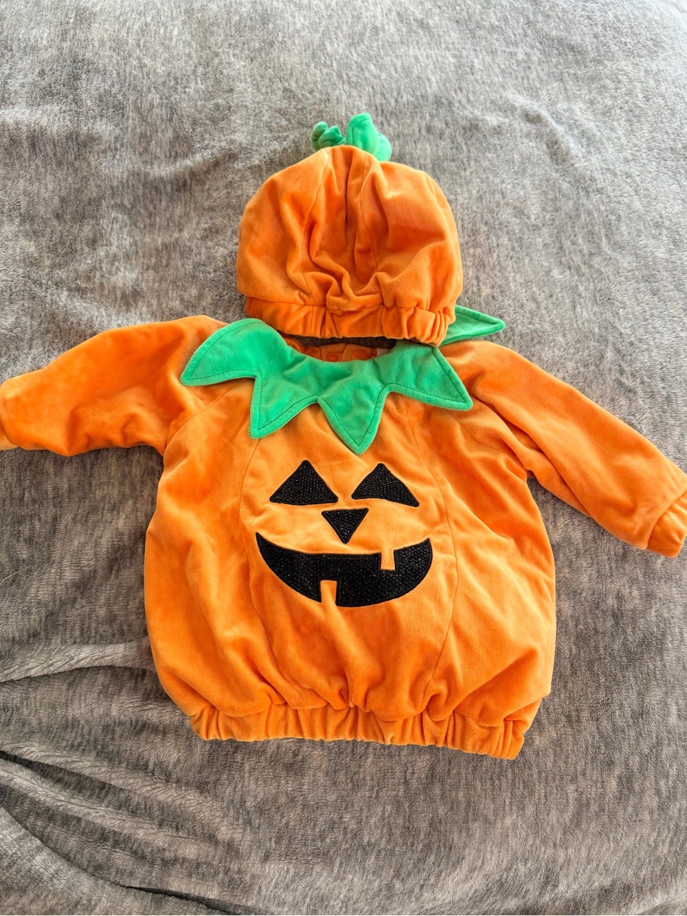 Target Orange Pumpkin Hooded Costume with Green Leaf Collar